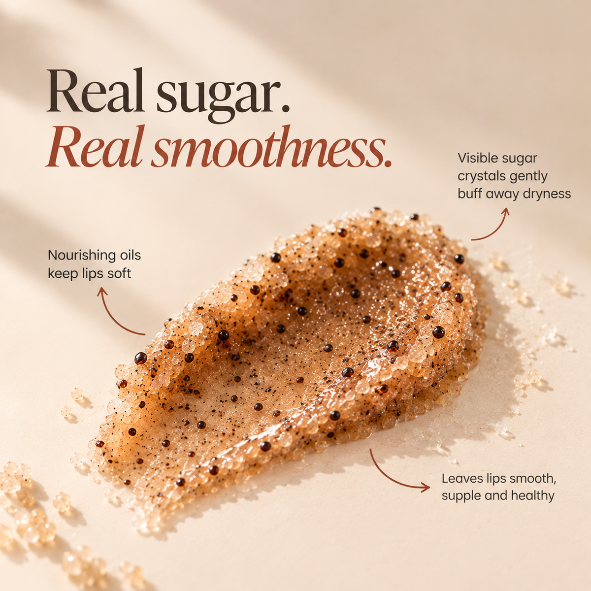 Sugary Lips-Lip Scrub (with Cane Sugar, Sunflower Oil & Mango Butter) 15gm