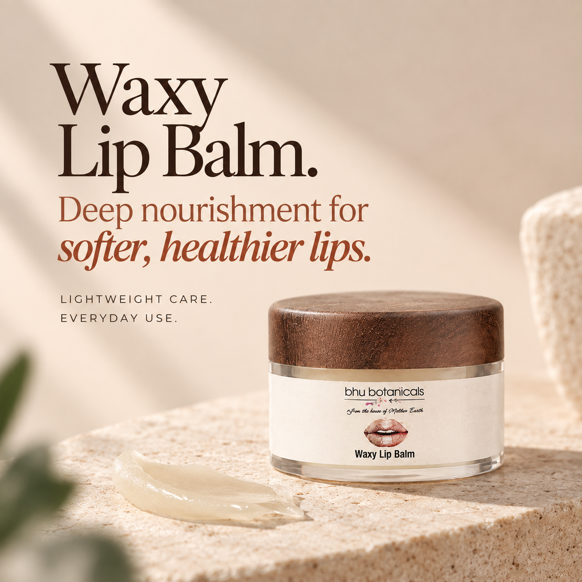 Waxy Lip Balm (with Beeswax, Avocado Oil & Shea Butter) 15gm