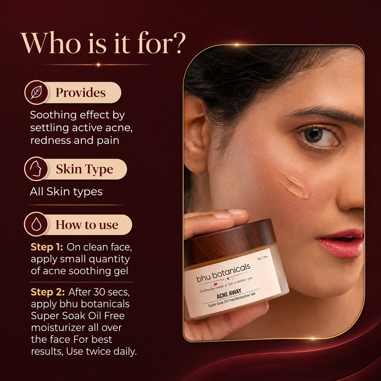 Acne Away - Acne Soothing Gel with Sebustop(R) & Salicylic Acid - 50gm (Oily/Acne Prone Skin)