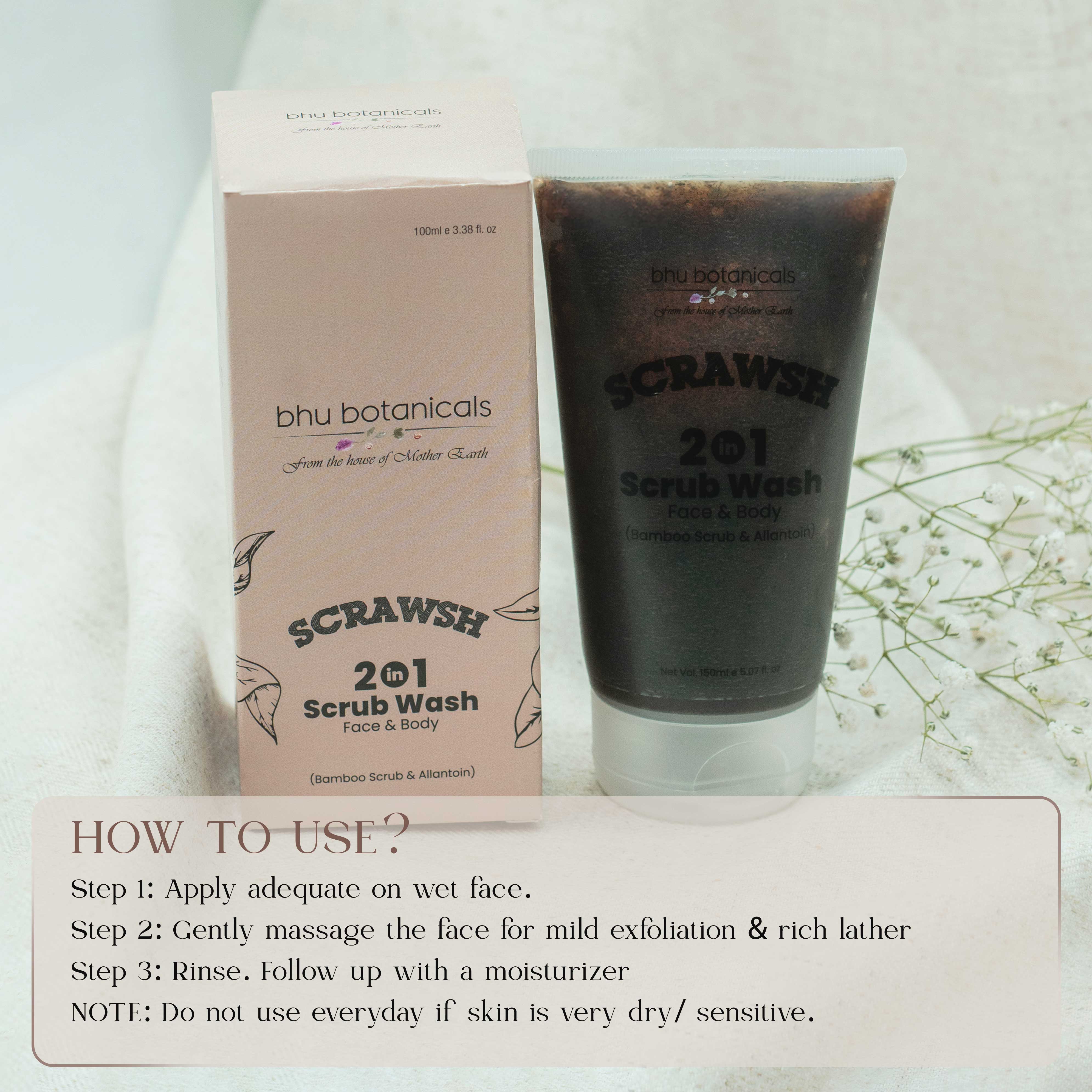 Scrawsh - 2 in 1 Scrub Wash (with Bamboo Scrub & Allantoin) 100ml