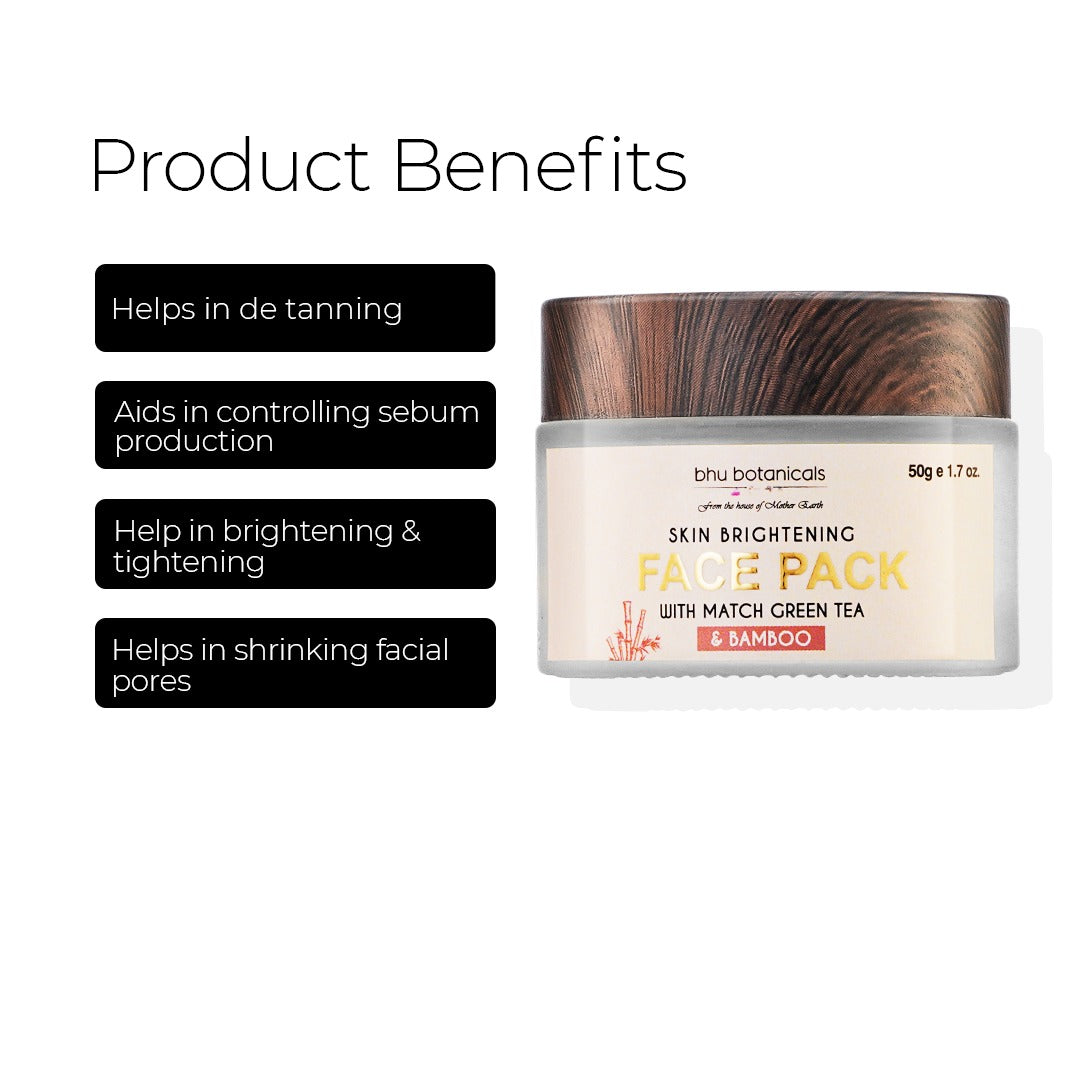 Skin Brightening Face Pack (with Matcha Green Tea & Bamboo) 50g