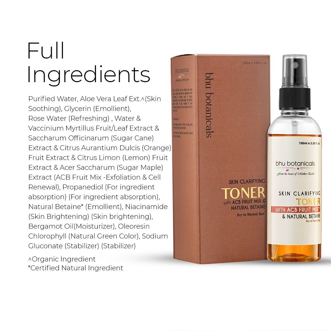 Skin Clarifying Toner - Dry to Normal Skin (With ACB Fruit Mix™ & Natural Betaine) 100ml