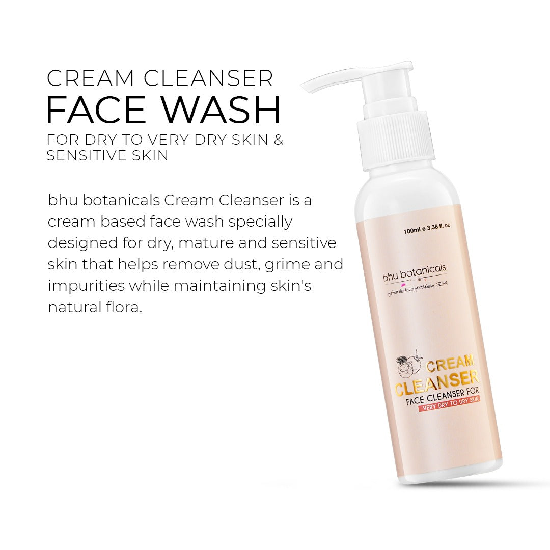 Cream Cleanser- Face Wash for Dry to Very Dry Skin & Sensitive Skin- 100 ml