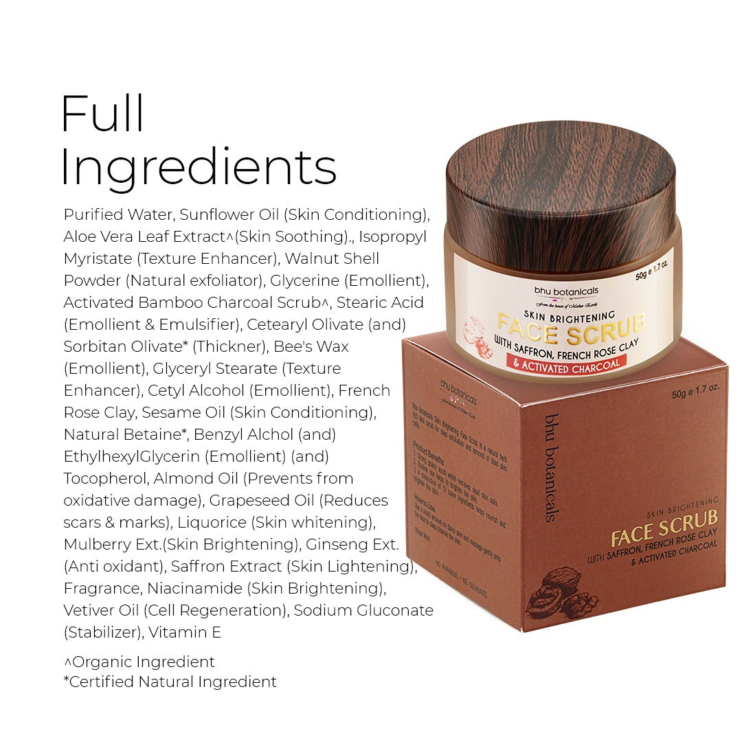 Face Scrub (with Saffron, French Rose Clay & Activated Charcoal) 50g