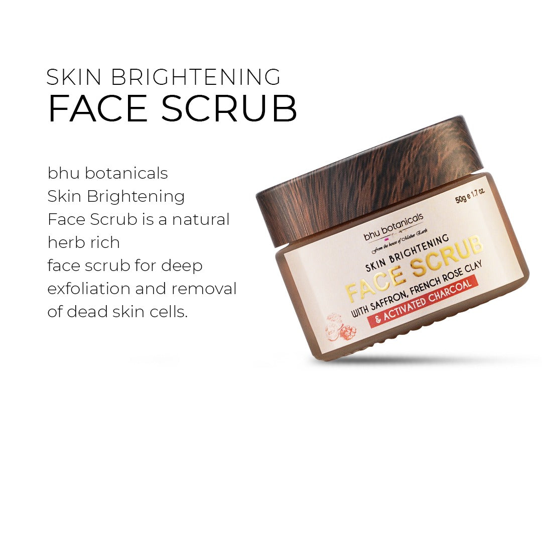 Face Scrub (with Saffron, French Rose Clay & Activated Charcoal) 50g