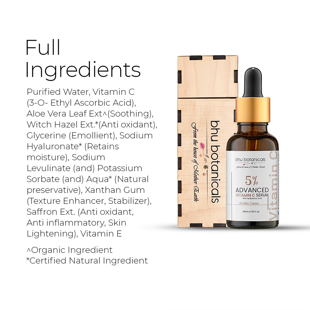 Advanced Vitamin C Face Serum(with Hyaluronic Acid & Witch Hazel Extract) 30ml