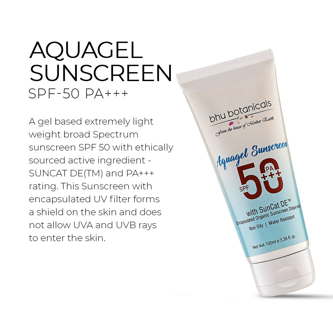 Aquagel Sunscreen SPF-50 PA+++ (Broad Spectrum Protection UVA/UVB) 100ml