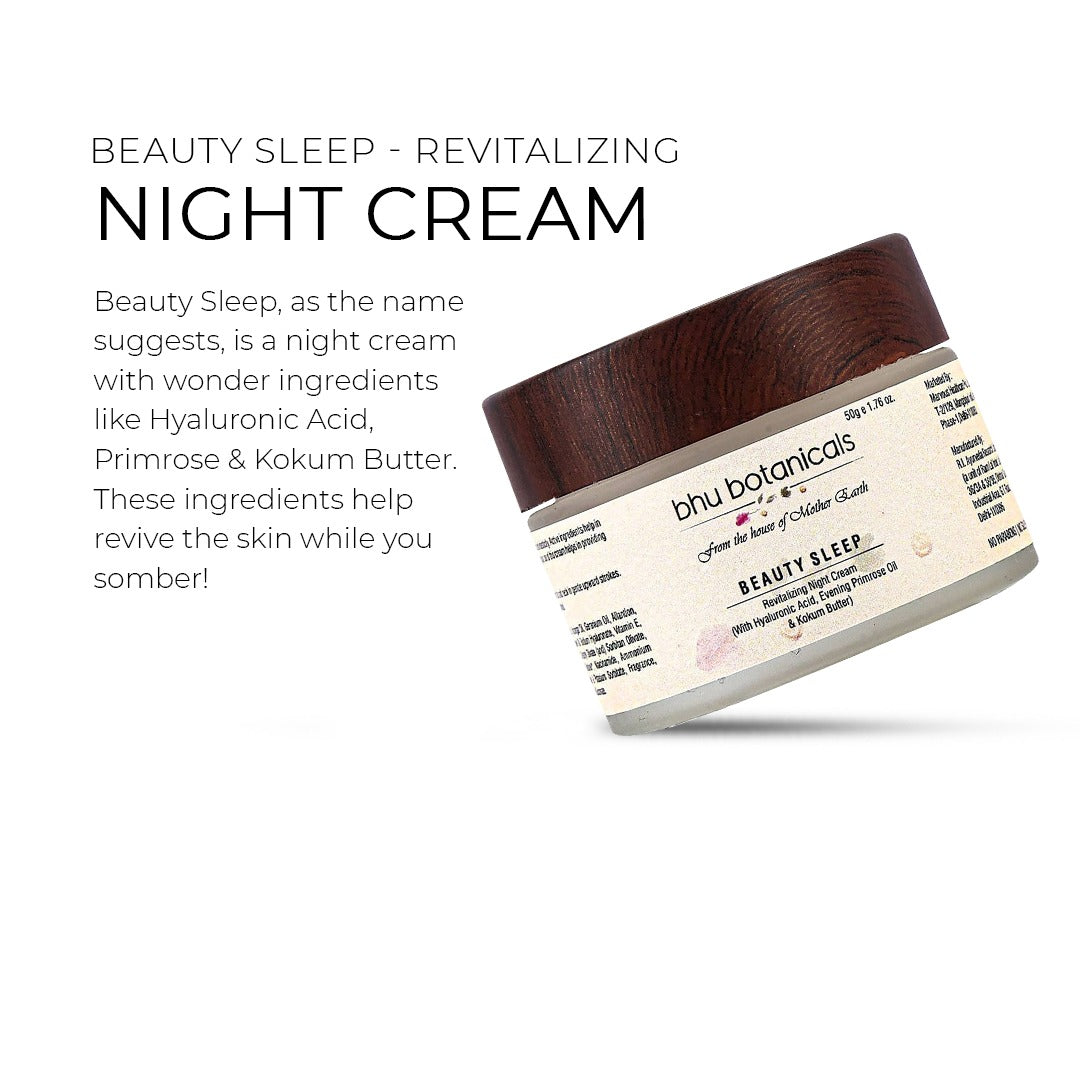 Beauty Sleep - Revitalizing Night Cream (with Hyaluronic Acid, Evening Primrose & Kokum Butter) 50g