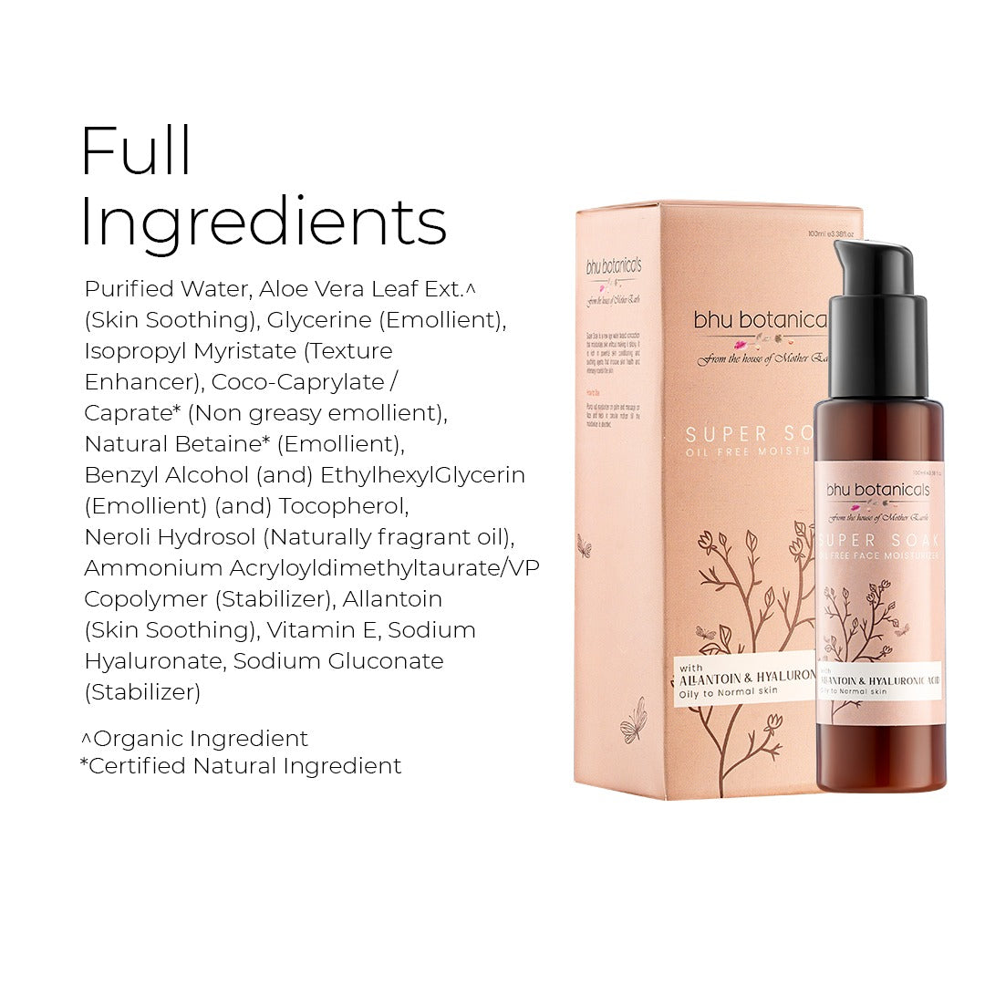 Super Soak - Oil Free Face Moisturizer (with Allantoin & Hyaluronic Acid) 100ml