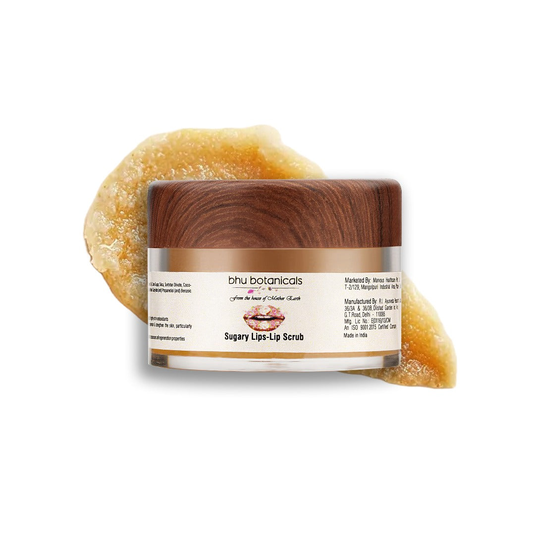 Sugary Lips-Lip Scrub (with Cane Sugar, Sunflower Oil & Mango Butter) 15gm
