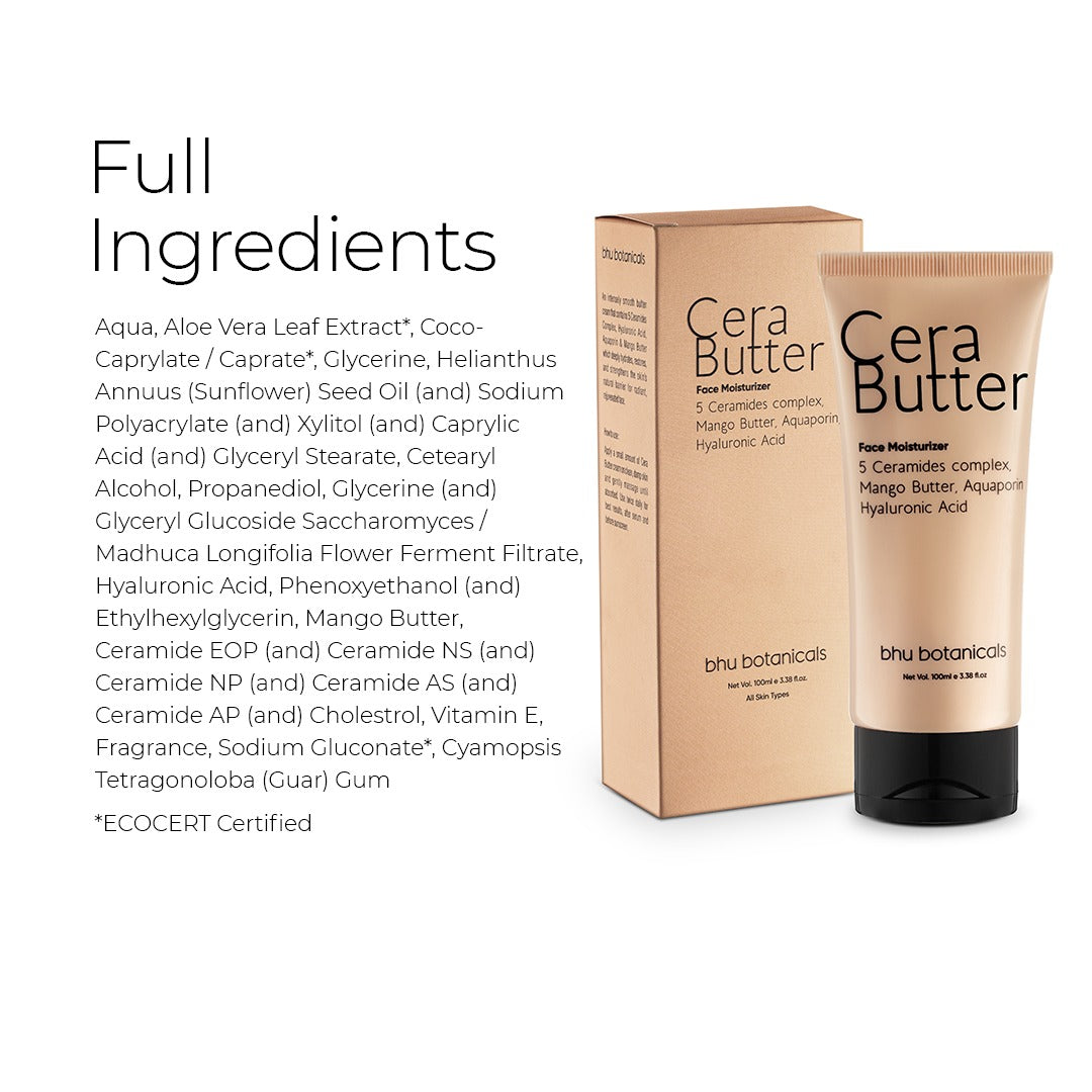 Cera Butter- Face Moisturiser (5 Ceramides complex with Mango Butter, Aquaporin, Hyaluronic Acid) 100ml