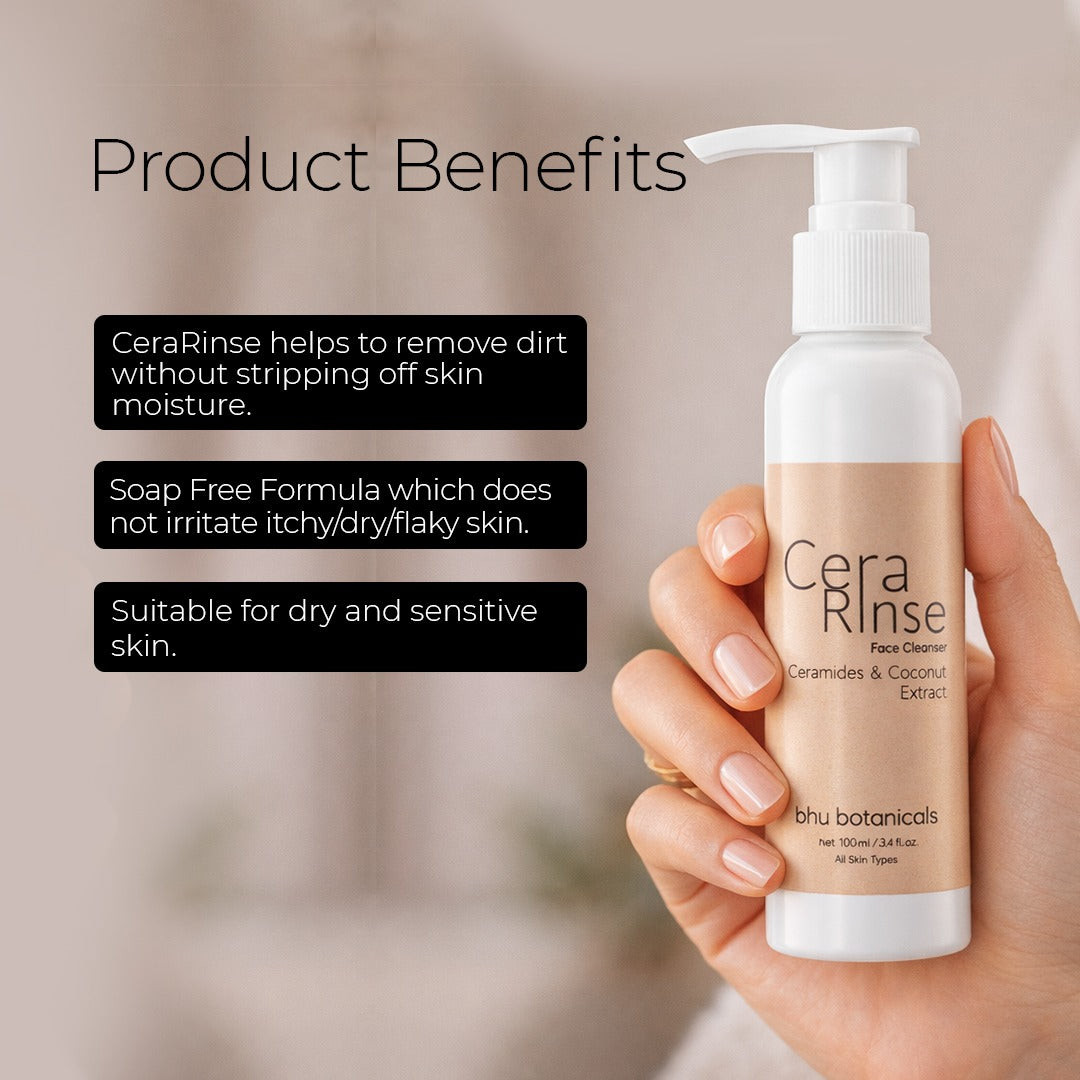 CeraRinse - Soap Free Face cleanser (Ceramides & Coconut Extract) 100ml