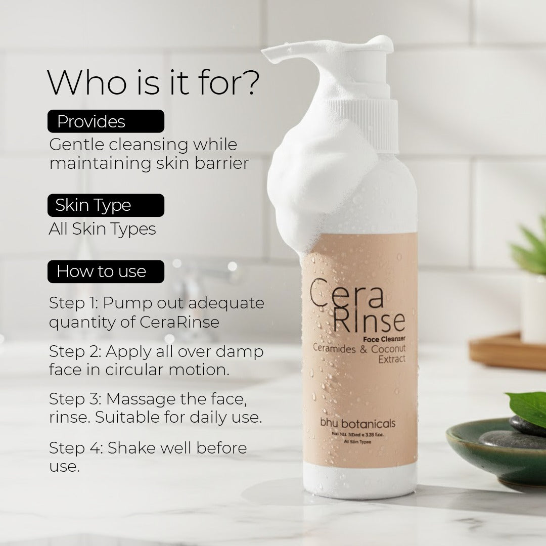 CeraRinse - Soap Free Face cleanser (Ceramides & Coconut Extract) 100ml