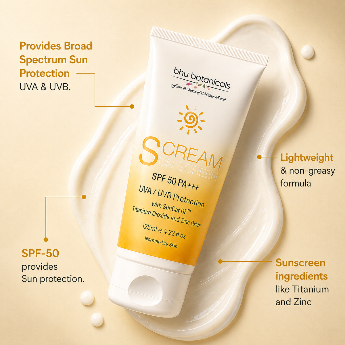 Sunscreen Lotion SPF-50 PA+++ (Broad Spectrum Protection UVA/UVB) 125ml