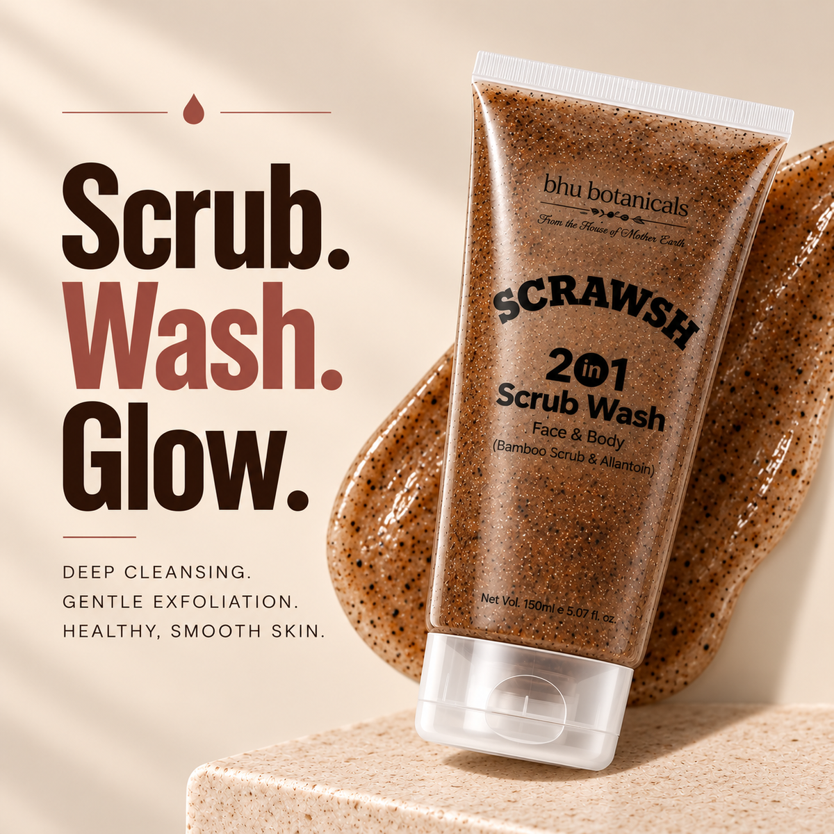 Scrawsh - 2 in 1 Scrub Wash (with Bamboo Scrub & Allantoin) 100ml