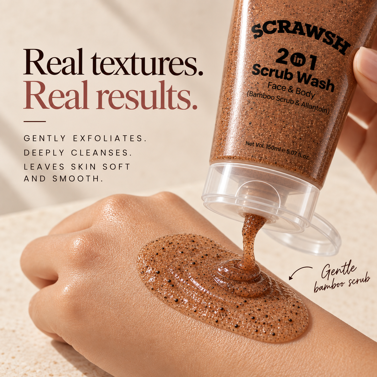 Scrawsh - 2 in 1 Scrub Wash (with Bamboo Scrub & Allantoin) 100ml