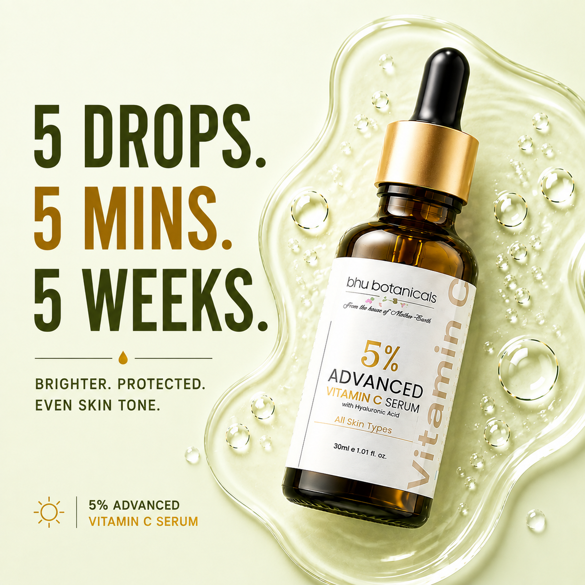 Advanced Vitamin C Face Serum(with Hyaluronic Acid & Witch Hazel Extract) 30ml