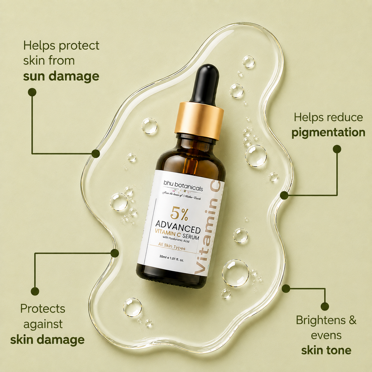 Advanced Vitamin C Face Serum(with Hyaluronic Acid & Witch Hazel Extract) 30ml