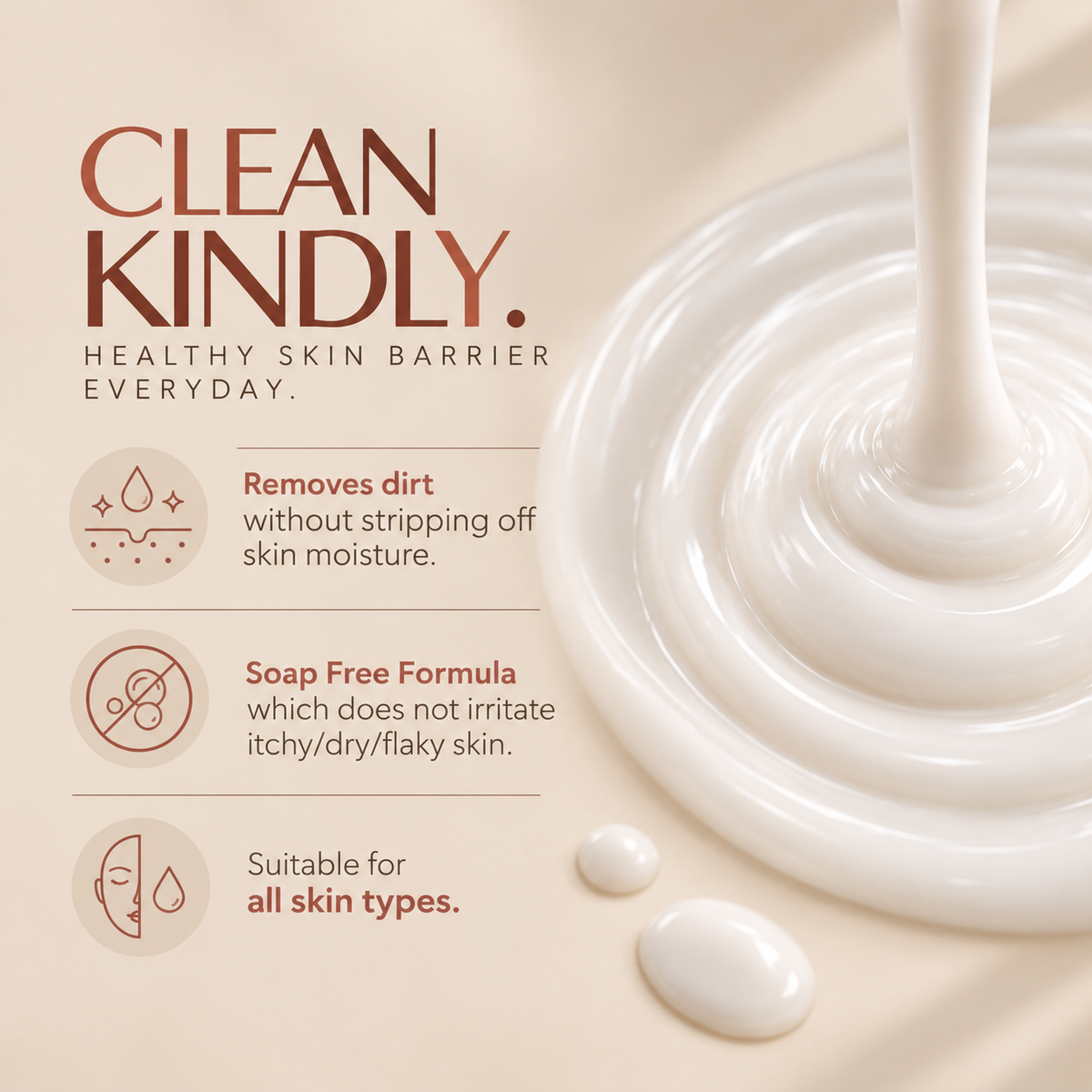 CeraRinse - Soap Free Face cleanser (Ceramides & Coconut Extract) 100ml