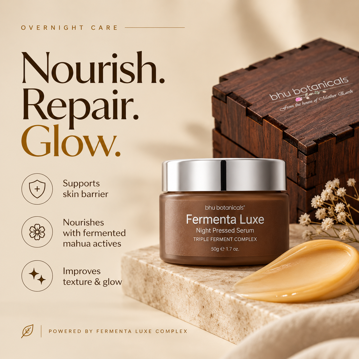 Fermenta Luxe Night Pressed Serum - TRIPLE FERMENT COMPLEX -50g