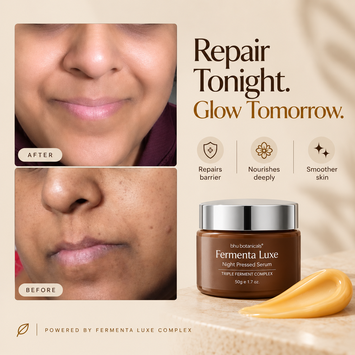 Fermenta Luxe Night Pressed Serum - TRIPLE FERMENT COMPLEX -50g