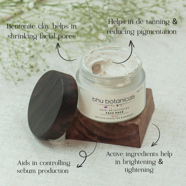 Skin Brightening Face Pack (with Matcha Green Tea & Bamboo) 50g