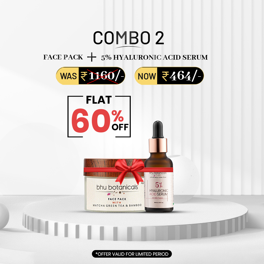 Combo 2 - Face Pack 50gm & Hyaluronic Acid Serum 30ml