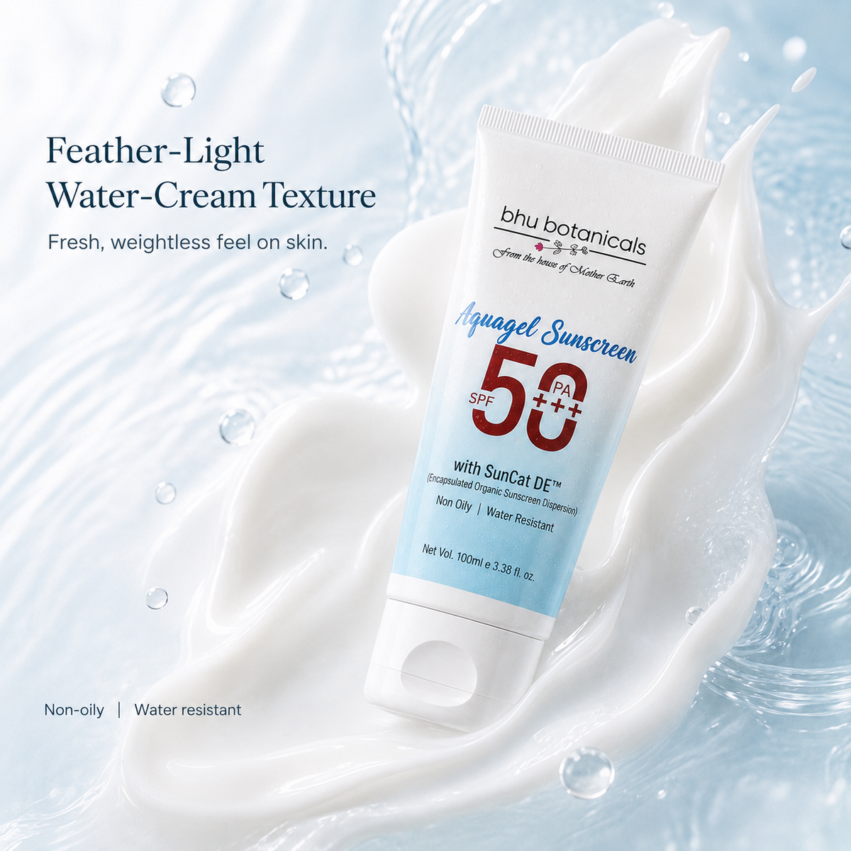 Aquagel Sunscreen SPF-50 PA+++ (Broad Spectrum Protection UVA/UVB) 100ml