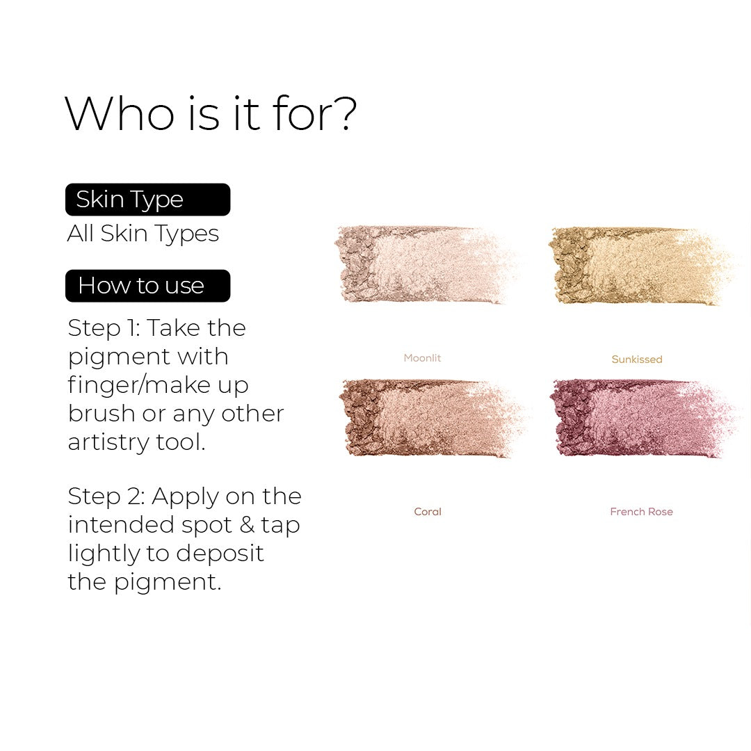 The Earthy Bling - 3 in 1 Pressed Shimmer Natural Pigments (1.7gm x 4)