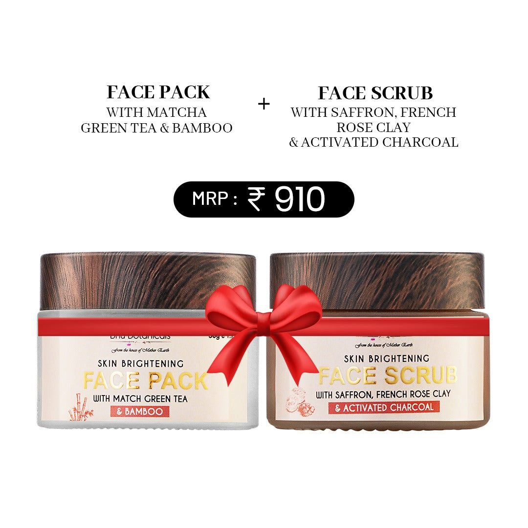 Face Scrub 50gm & Skin Brightening Face Pack 50g - Combo