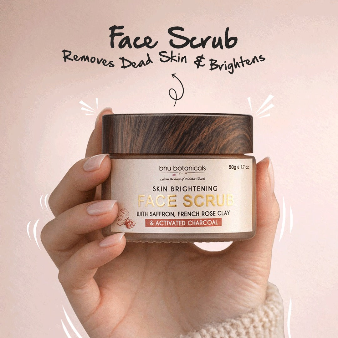 Face Scrub (with Saffron, French Rose Clay & Activated Charcoal) 50g